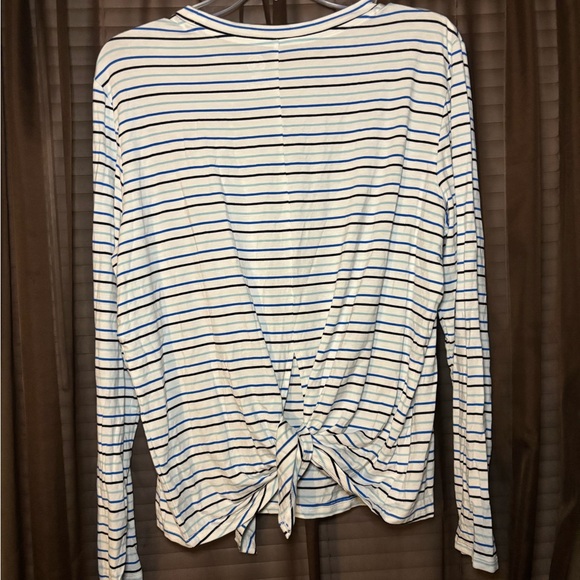 Addison Bay Striped Tie-Back Long Sleeve Top - Picture 5 of 7